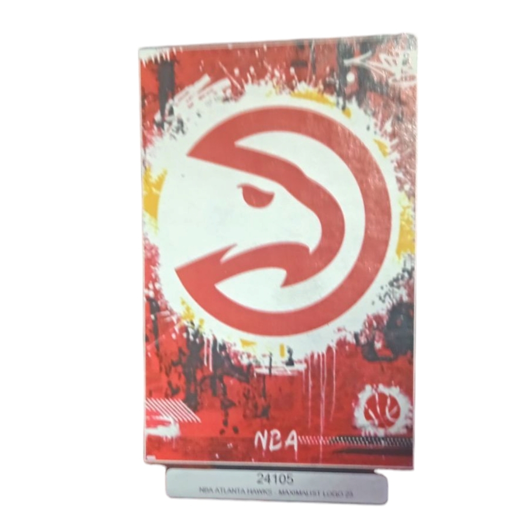 NBA Red and White Hawks Logo Poster